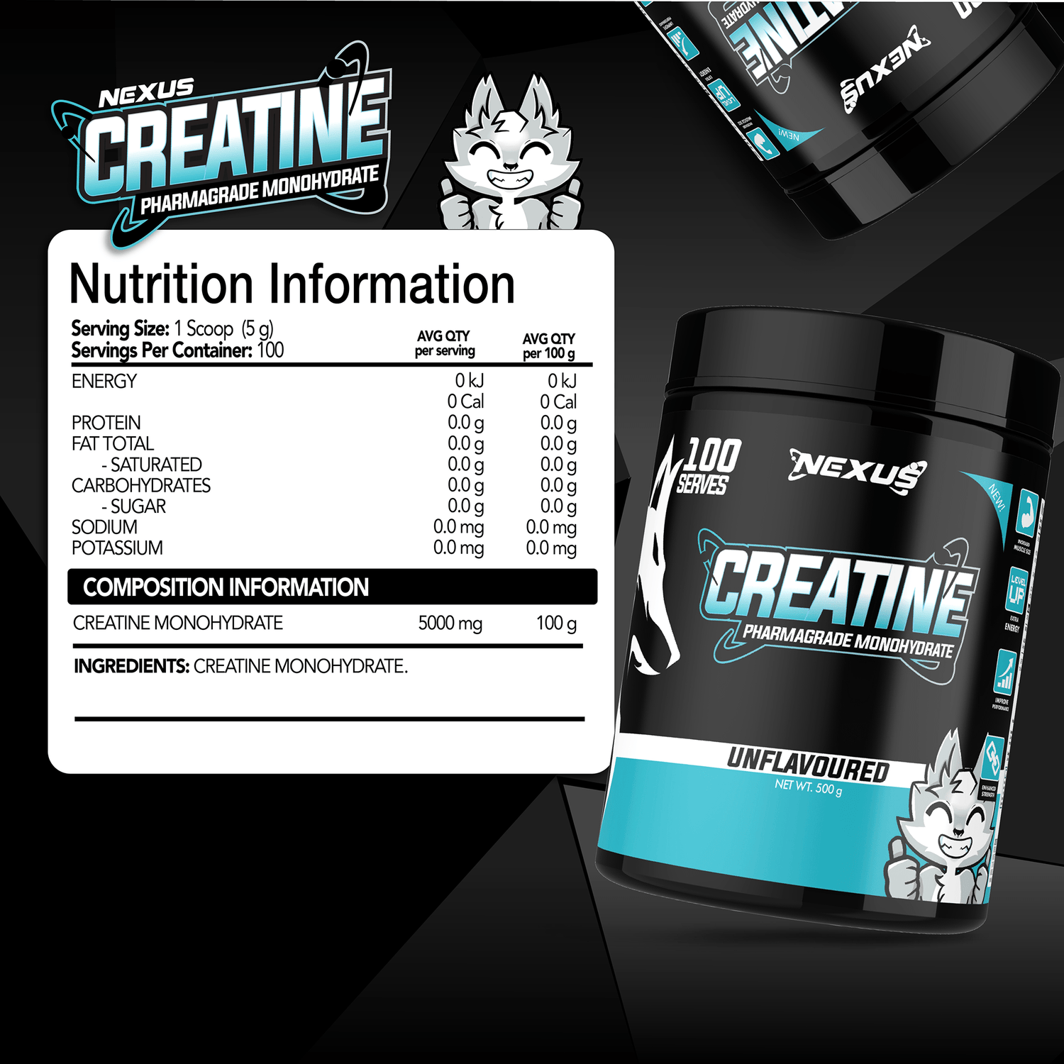 Nexus Creatine Monohydrate, 500g