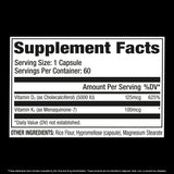 GAT Sport Essential D3+K2 supplement facts and nutrition panel
