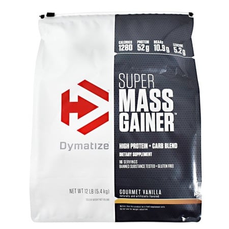 Dymatize Super Mass Gainer, Gourmet Vanilla powder, 12lb size