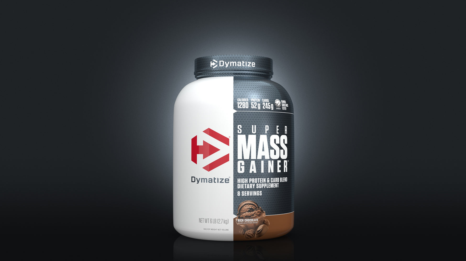 Dymatize Super Mass Gainer, Rich Chocolate powder, 6lb size