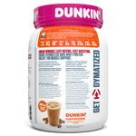 Dymatize Iso 100, Dunkin Cappuccino New — side of pack