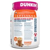 Dymatize Iso 100, Dunkin Cappuccino New — side of pack