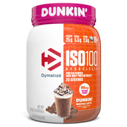 Dymatize Iso 100 whey protein powder, Dunkin Mocha Latte New powder, 650g, NZ Supps