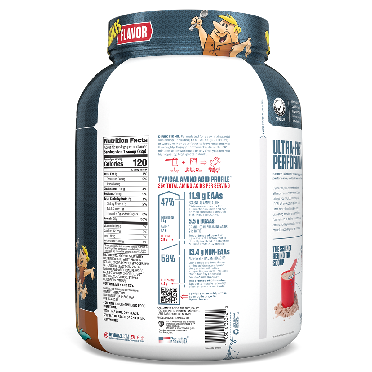Dymatize ISO100 Cocoa Pebbles back of pack