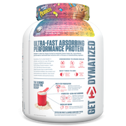 Dymatize Iso 100 Birthday Cake Pebbles side of pack