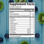 Raw Nutrition EAA Kiwi Blueberry nutrition panel