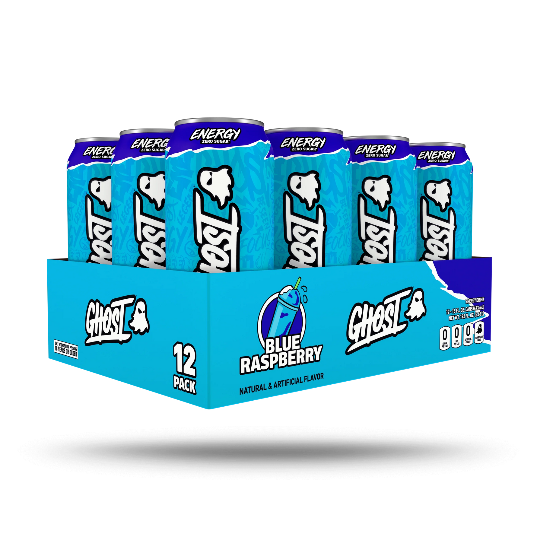 Ghost 12-Pack Energy RTD - Blue Raspberry, 500ml