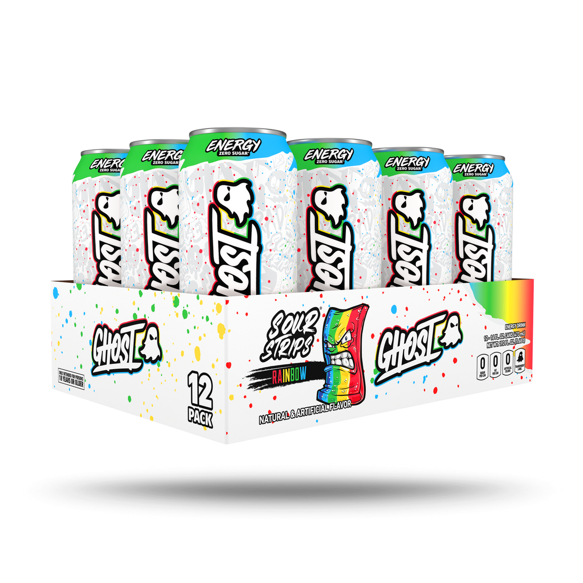 Ghost 12-Pack Energy Sour Strip 500ml front