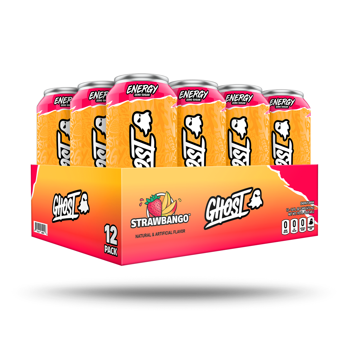 Ghost 12-Pack Energy RTD - Strawbango, 500ml