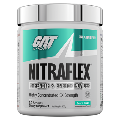 GAT Sport Nitraflex pre-workout, Beach Blast powder, 309g, NZ Supps