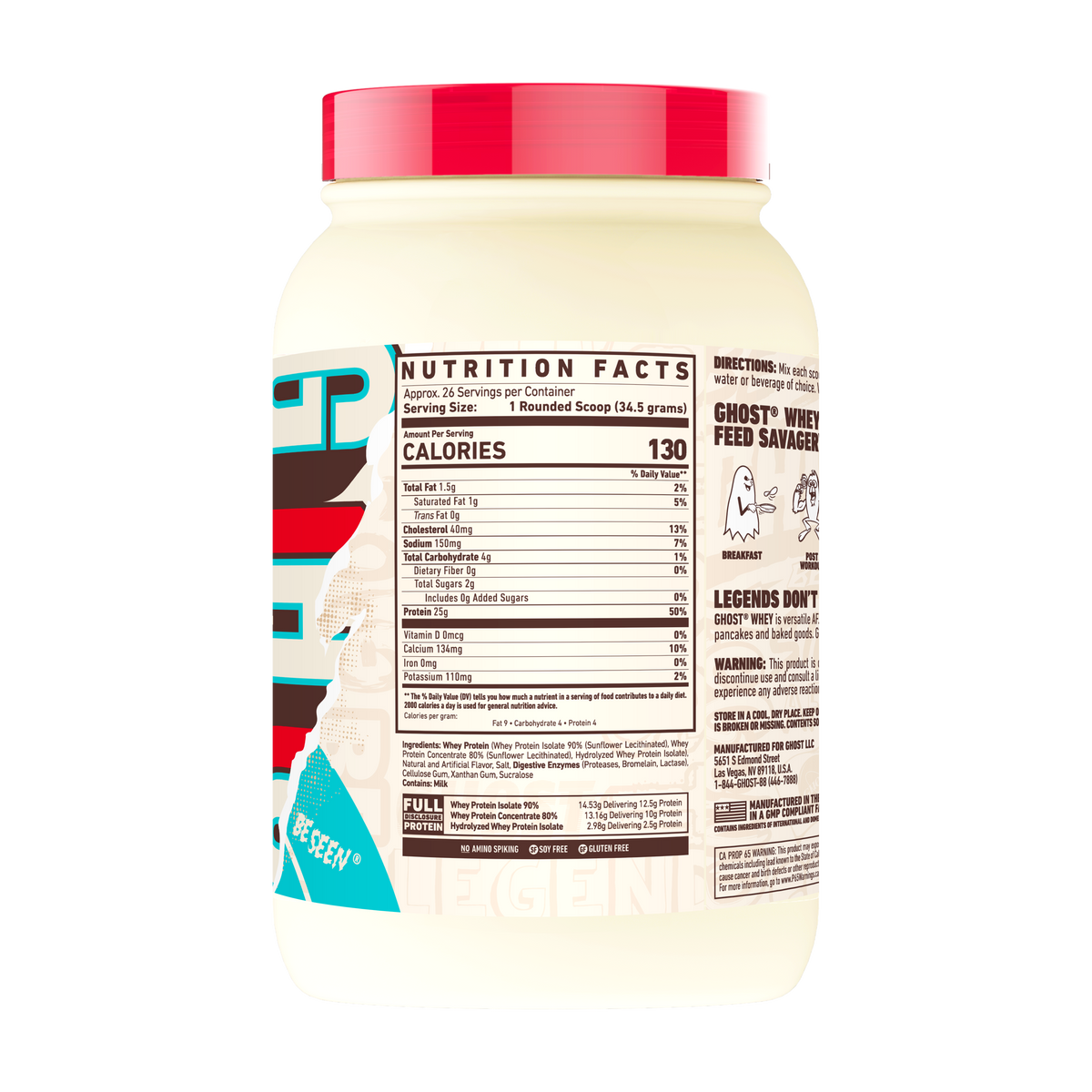 Ghost Whey, Cereal Milk — back of pack