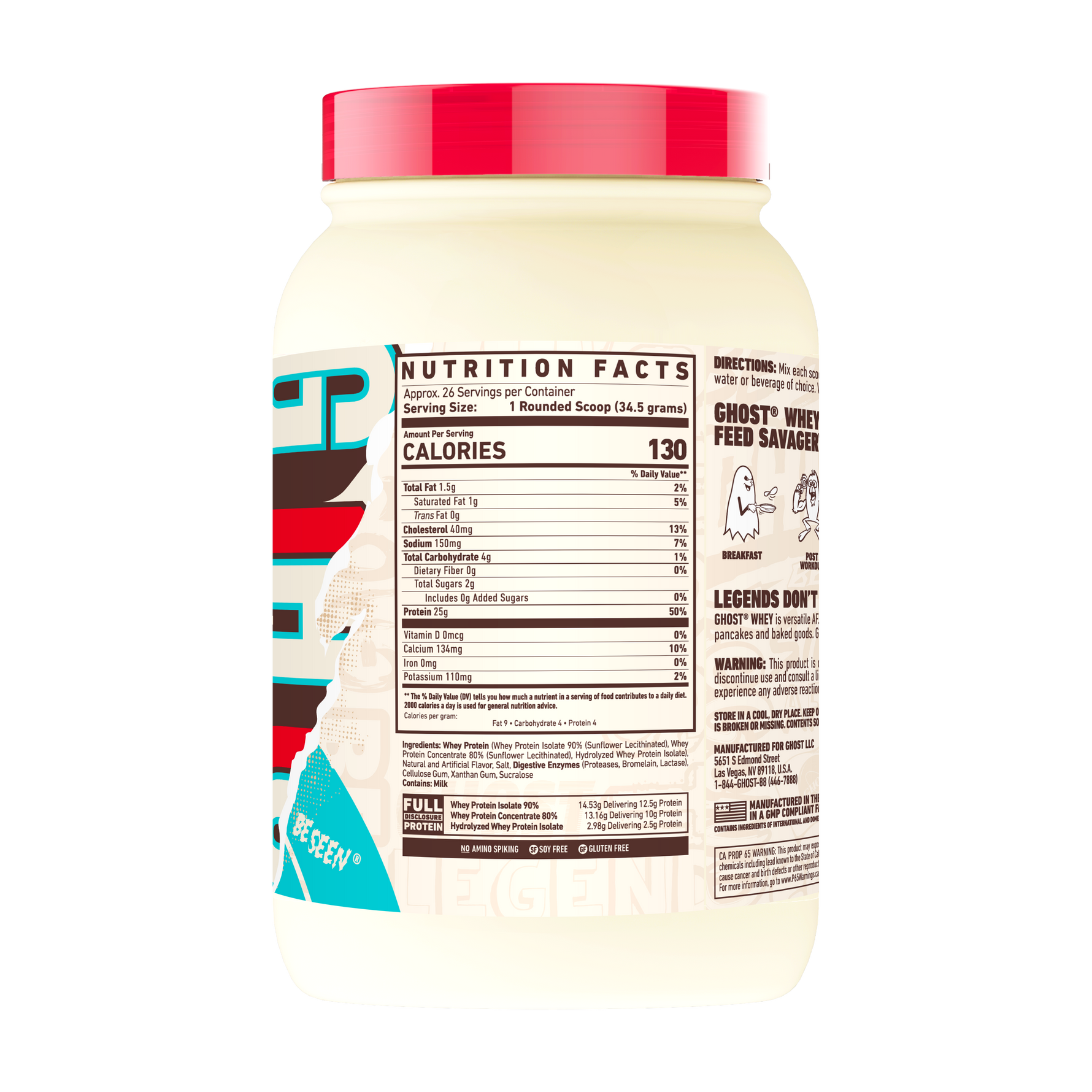 Ghost Whey, Peanut Butter Cereal Milk — back of pack