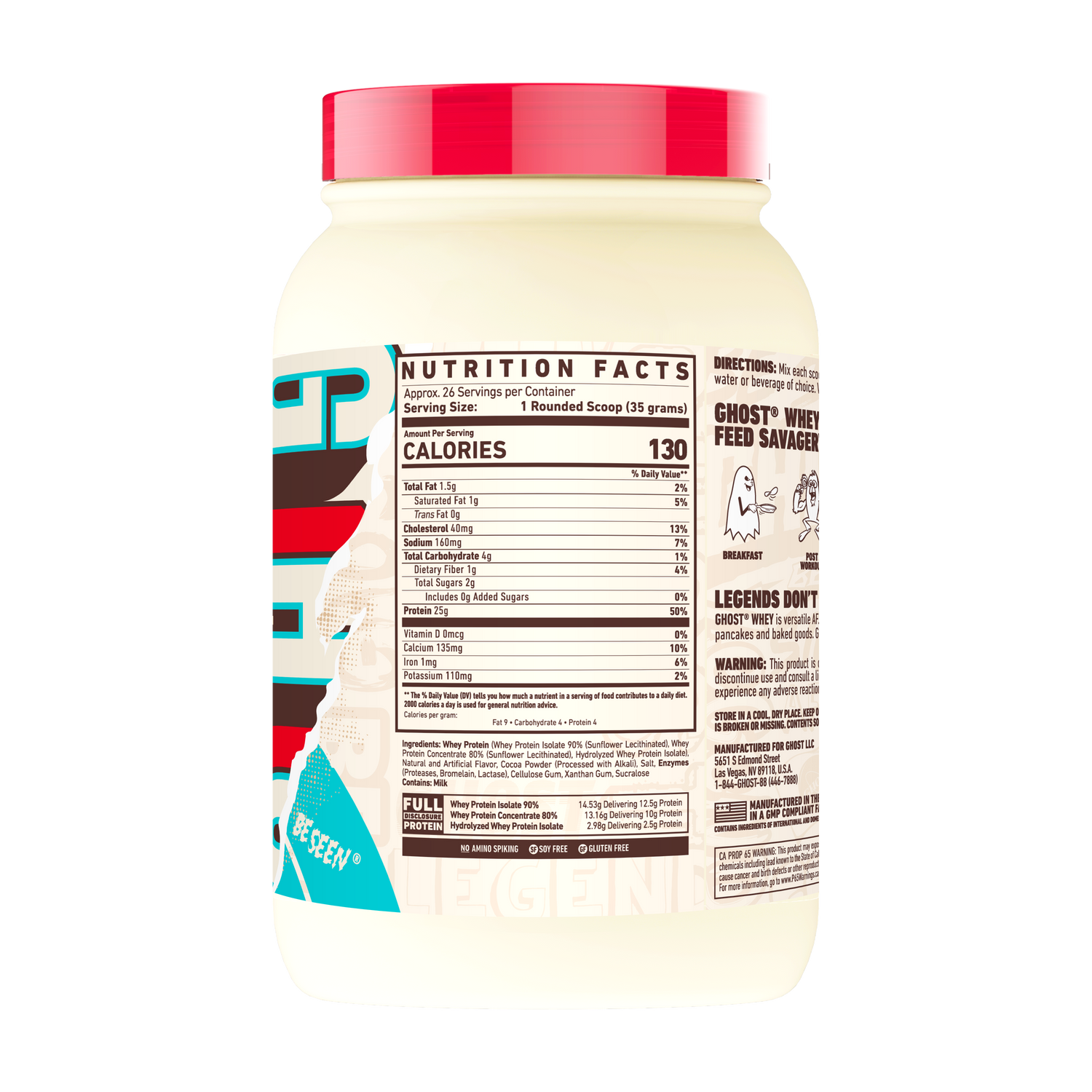 Ghost Whey, Milk Chocolate — back of pack