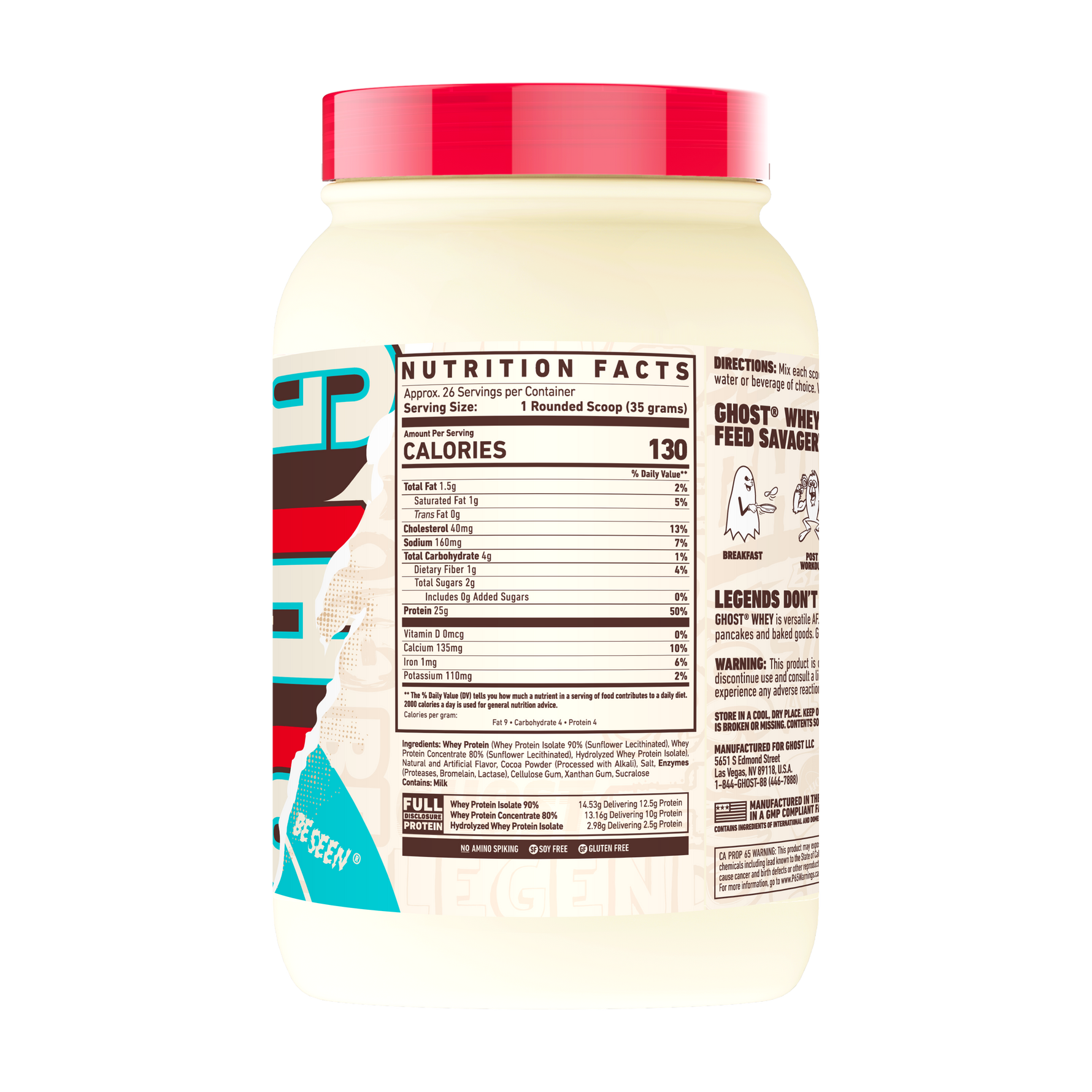 Ghost Whey, Milk Chocolate — back of pack