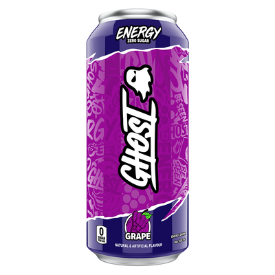 Ghost Energy RTD, Grape, front of pack, 500ml, NZ Supps