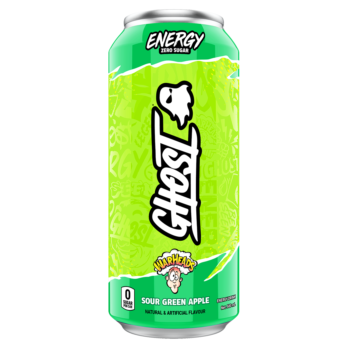 Ghost Energy RTD, Warheads Sour Green Apple New