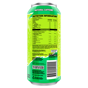 Ghost Energy RTD Warheads Sour Green Apple New supplement facts and nutrition panel