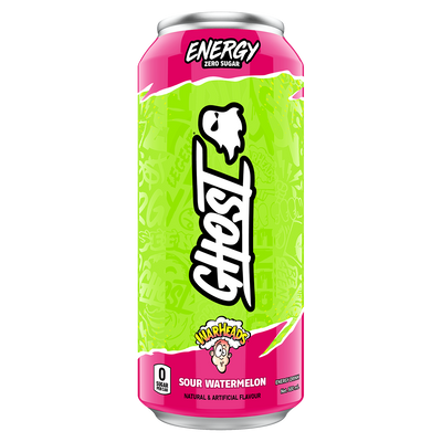 Ghost Energy RTD, Warheads Watermelon ready-to-drink, 500ml, NZ Supps