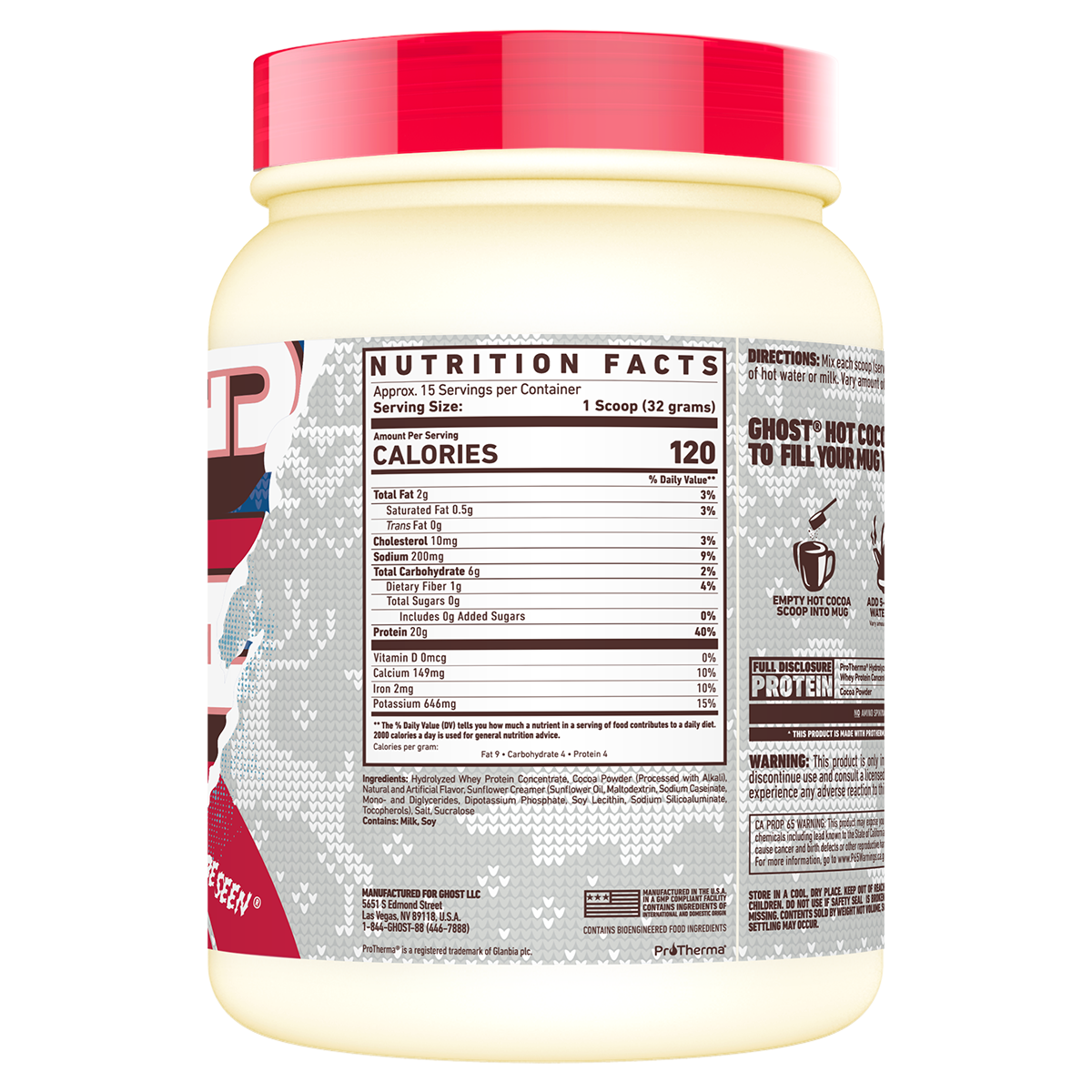 Ghost Hot Cocoa Mix supplement facts and nutrition panel