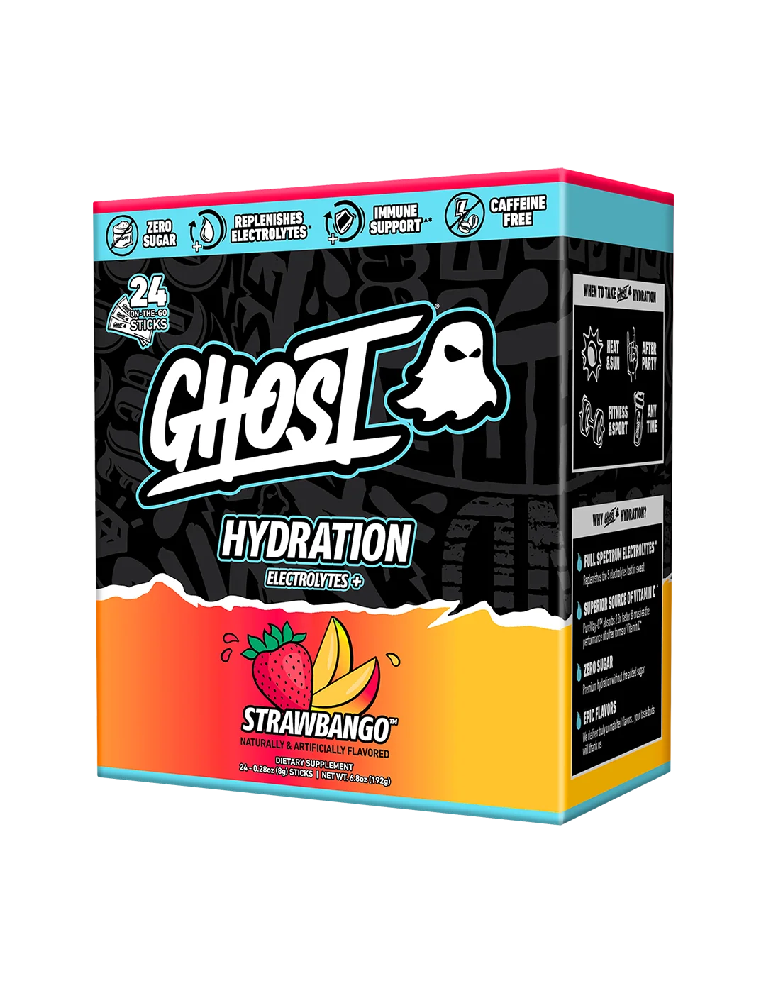 Ghost Hydration Sticks Strawbango box front