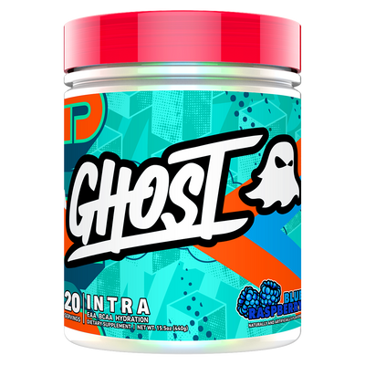 Ghost Intra EAA amino acids, Blue Raspberry powder, 440g, NZ Supps