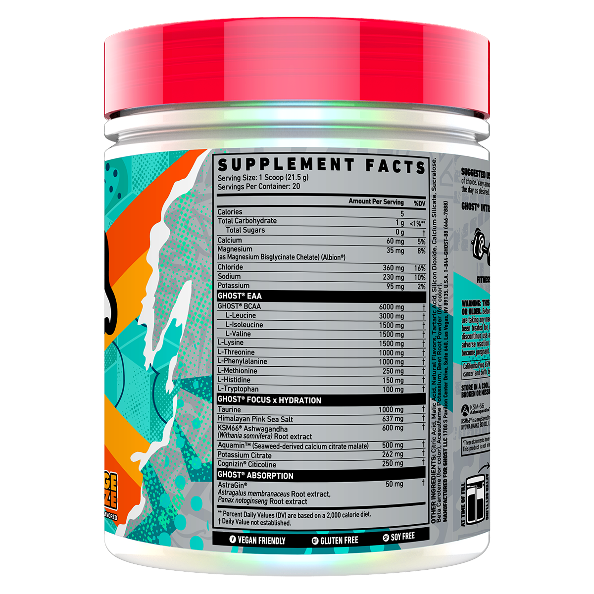 Ghost Intra Orange Squeeze supplement facts and nutrition panel