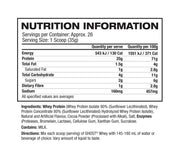 Ghost Whey Milk Chocolate nutrition panel