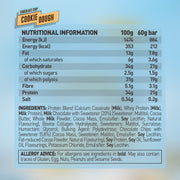 Grenade 12-Box Protein Bar Choc Chip Cookie Dough nutrition panel