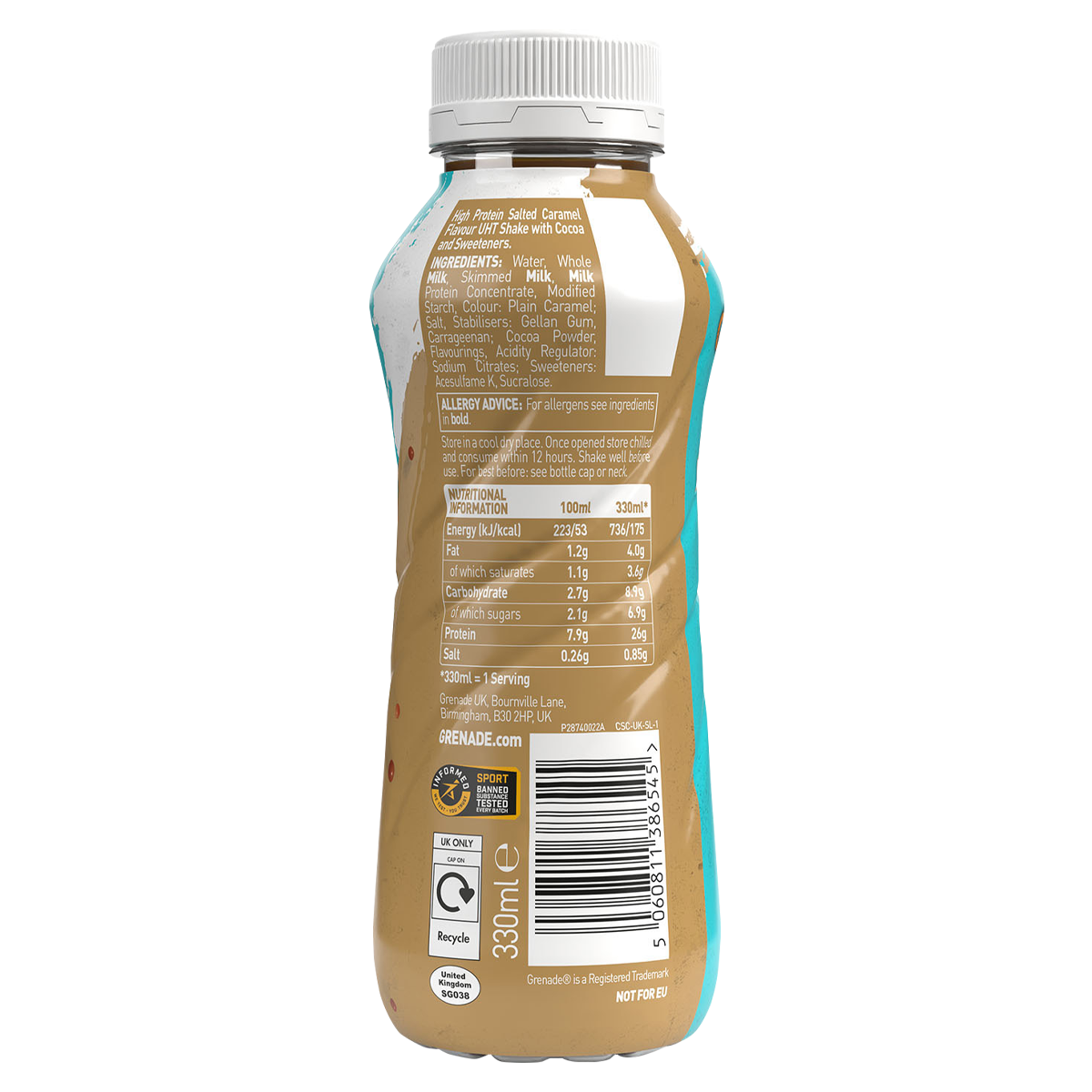 Grenade Grenade Protein RTD salted caramel back of pack