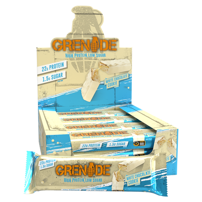 Grenade 12-Box Protein Bar White Choc Cookie, NZ Supps