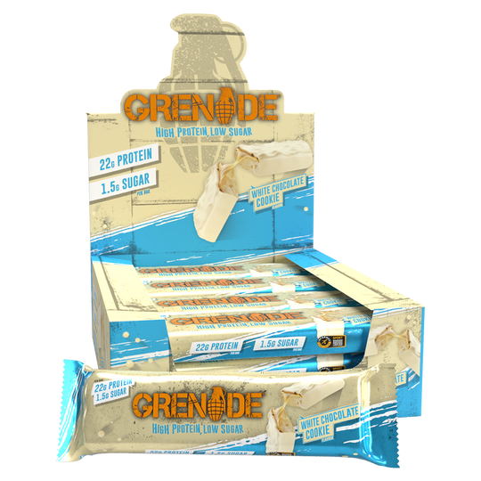 Grenade 12-Box Protein Bar White Choc Cookie, NZ Supps