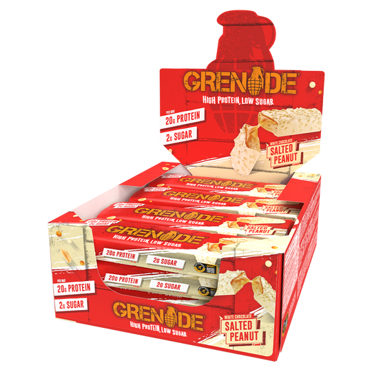 Grenade 12-Box Protein Bar White Choc Salted Peanut, NZ Supps