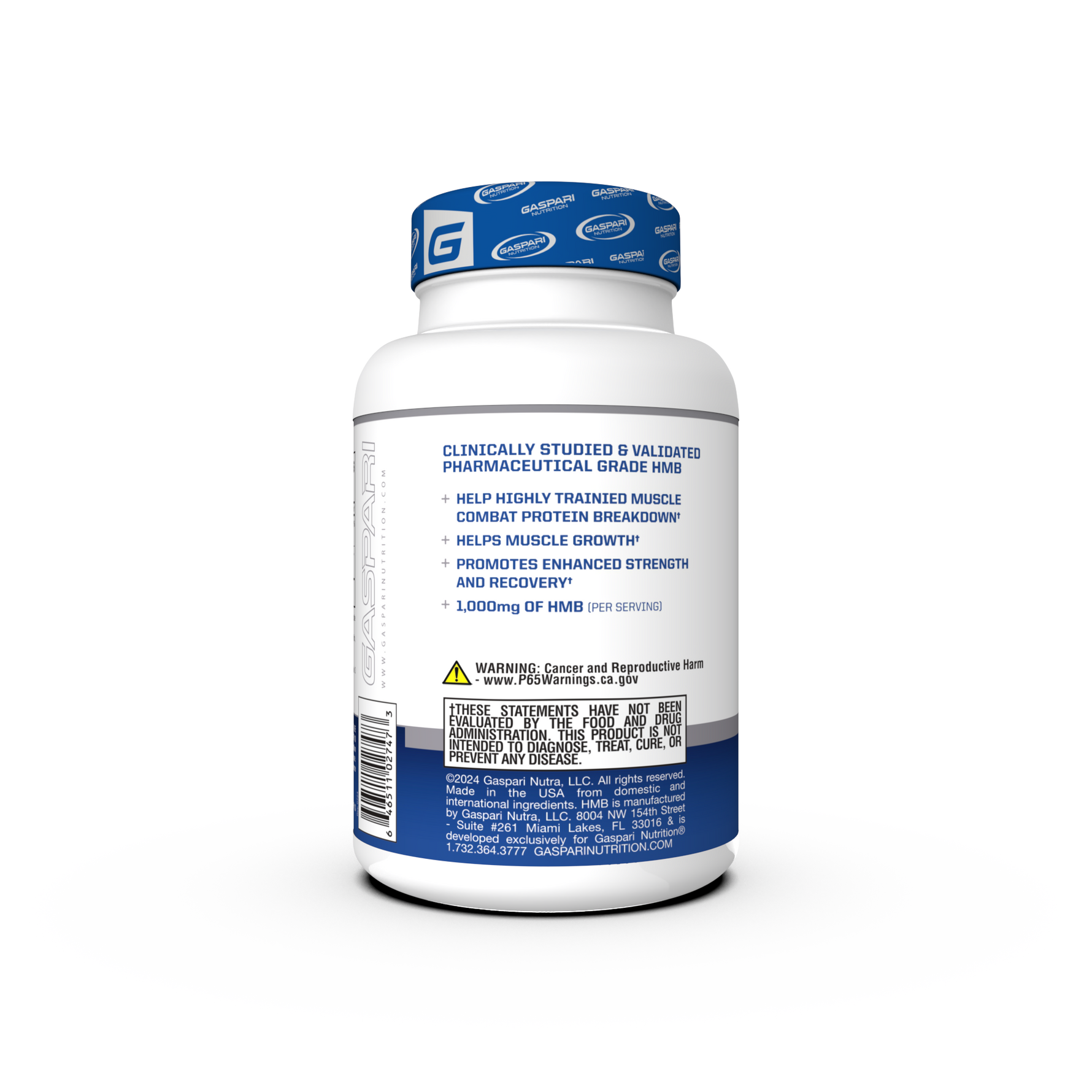 Gaspari Nutrition HMB front of pack back of pack