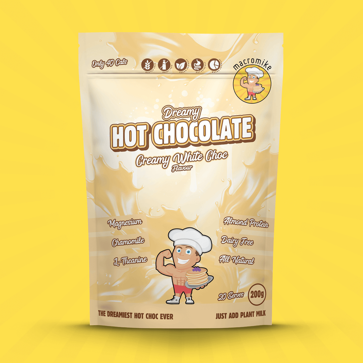 Macro Mike Dreamy Hot Chocolate Creamy White Choc 200g product preview