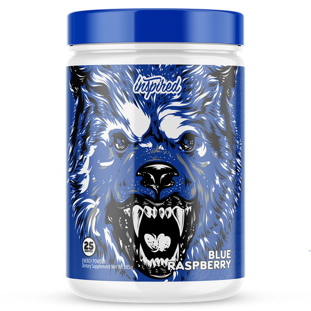 Inspired DVST8 BBD pre-workout, Blue Razz powder, 385g, NZ Supps