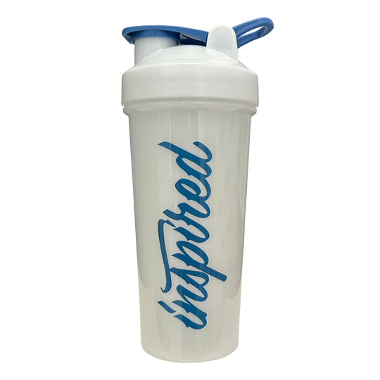 Inspired Blue Logo Shaker, White