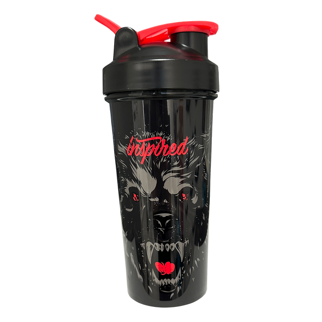 Inspired Wolf Shaker shaker bottle, Black, NZ Supps
