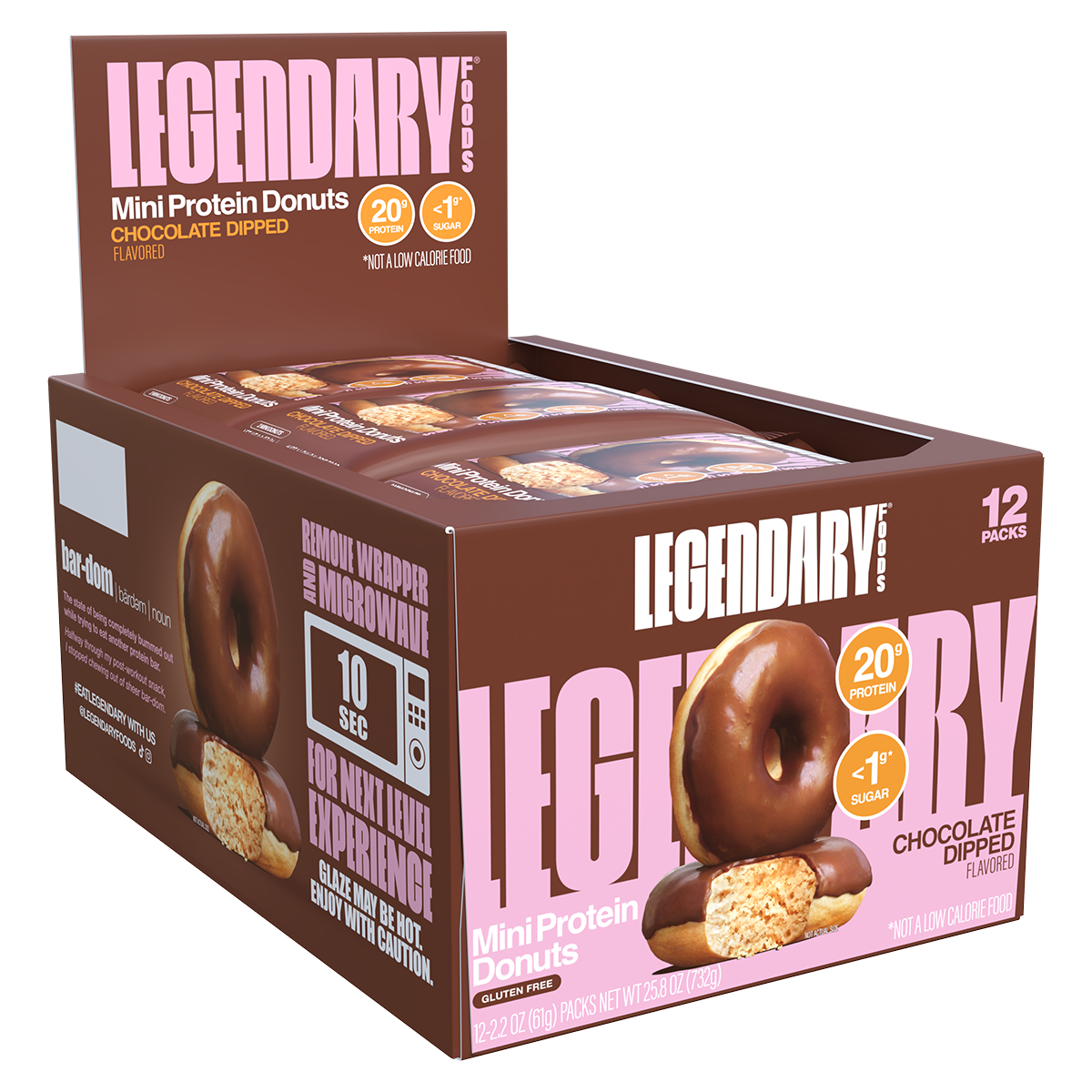 Legendary Foods Protein Donut, Chocolate Dipped — side of pack