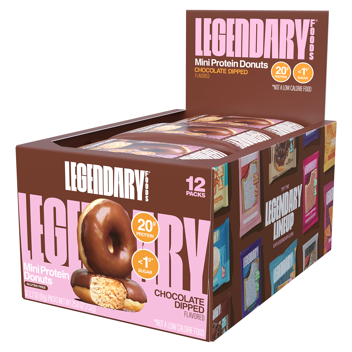 Legendary Foods Protein Donut, Chocolate Dipped — side of pack