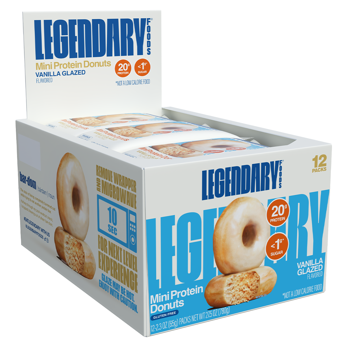 Legendary Foods Protein Donut, Vanilla Glazed — side of pack