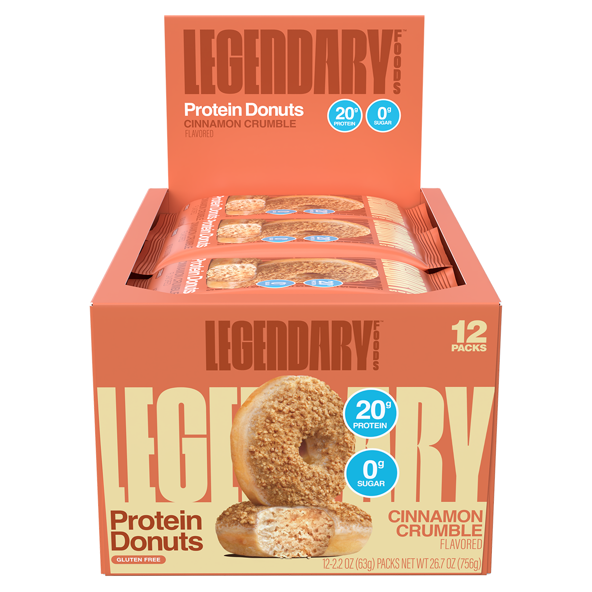 Legendary Foods 12-Pack Protein Donut Cinnamon Crumble