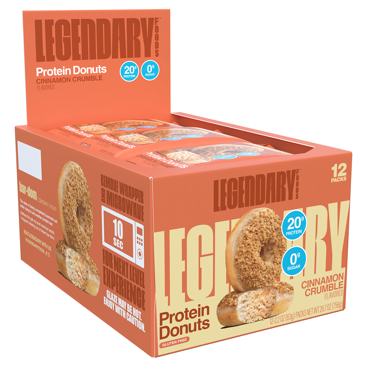 Legendary Foods 12-Pack Protein Donut Cinnamon Crumble