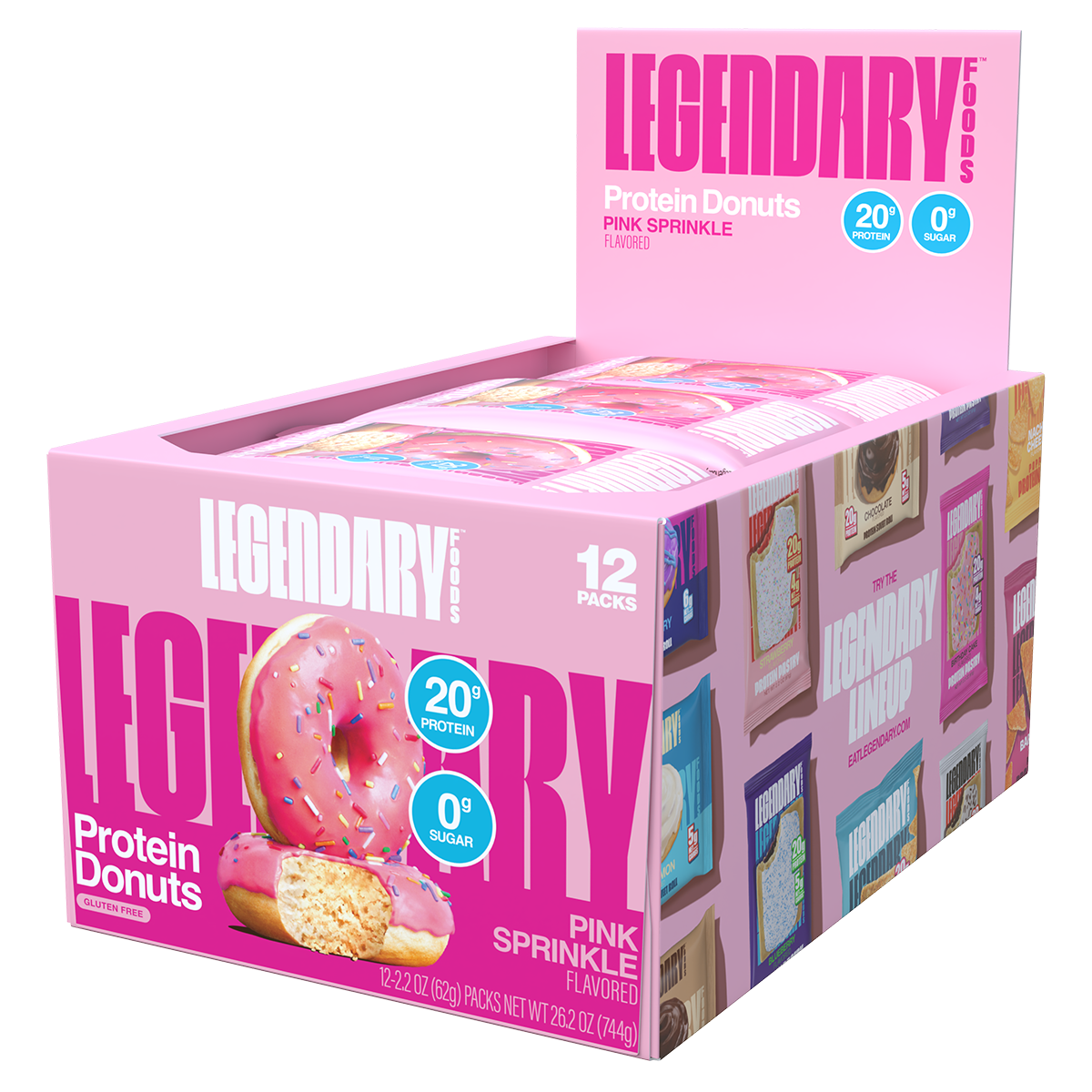 Legendary Foods 12-Pack Protein Donut Pink Sprinkle