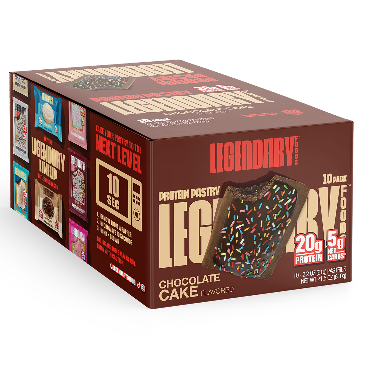 Legendary Foods 10-Pack Protein Pastry Chocolate Cake