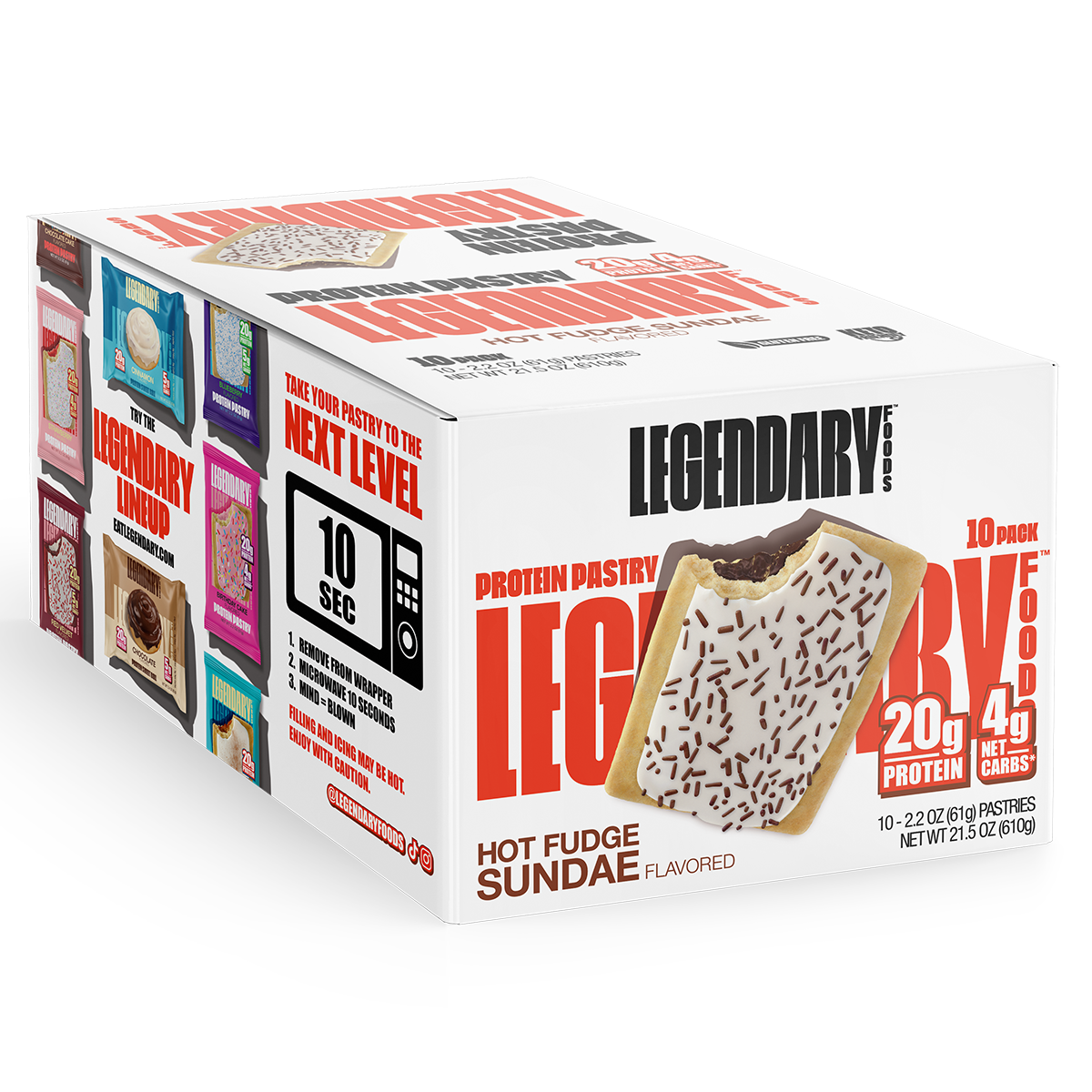 Legendary Foods 10-Pack Protein Pastry Hot Fudge
