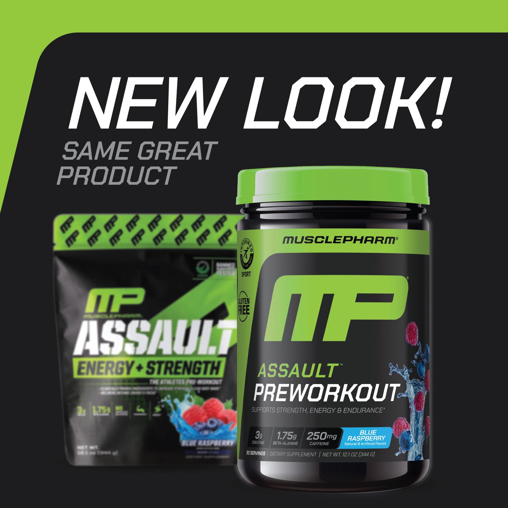 MusclePharm Assault Sport, Blue Raspberry