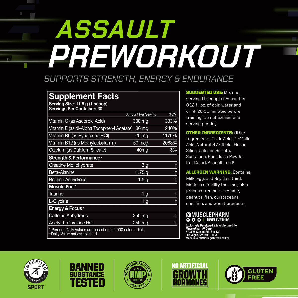 MusclePharm Assault Sport, Fruit Punch