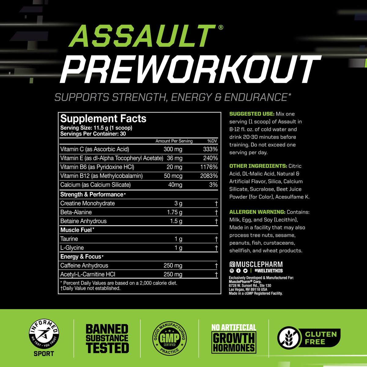 MusclePharm Assault Sport, Watermelon