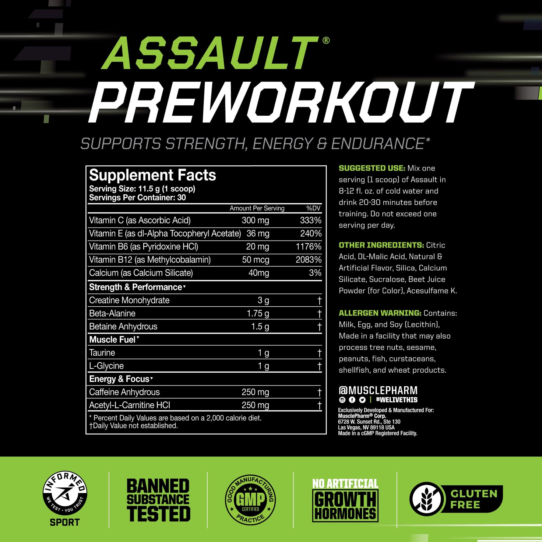 MusclePharm Assault Sport, Watermelon