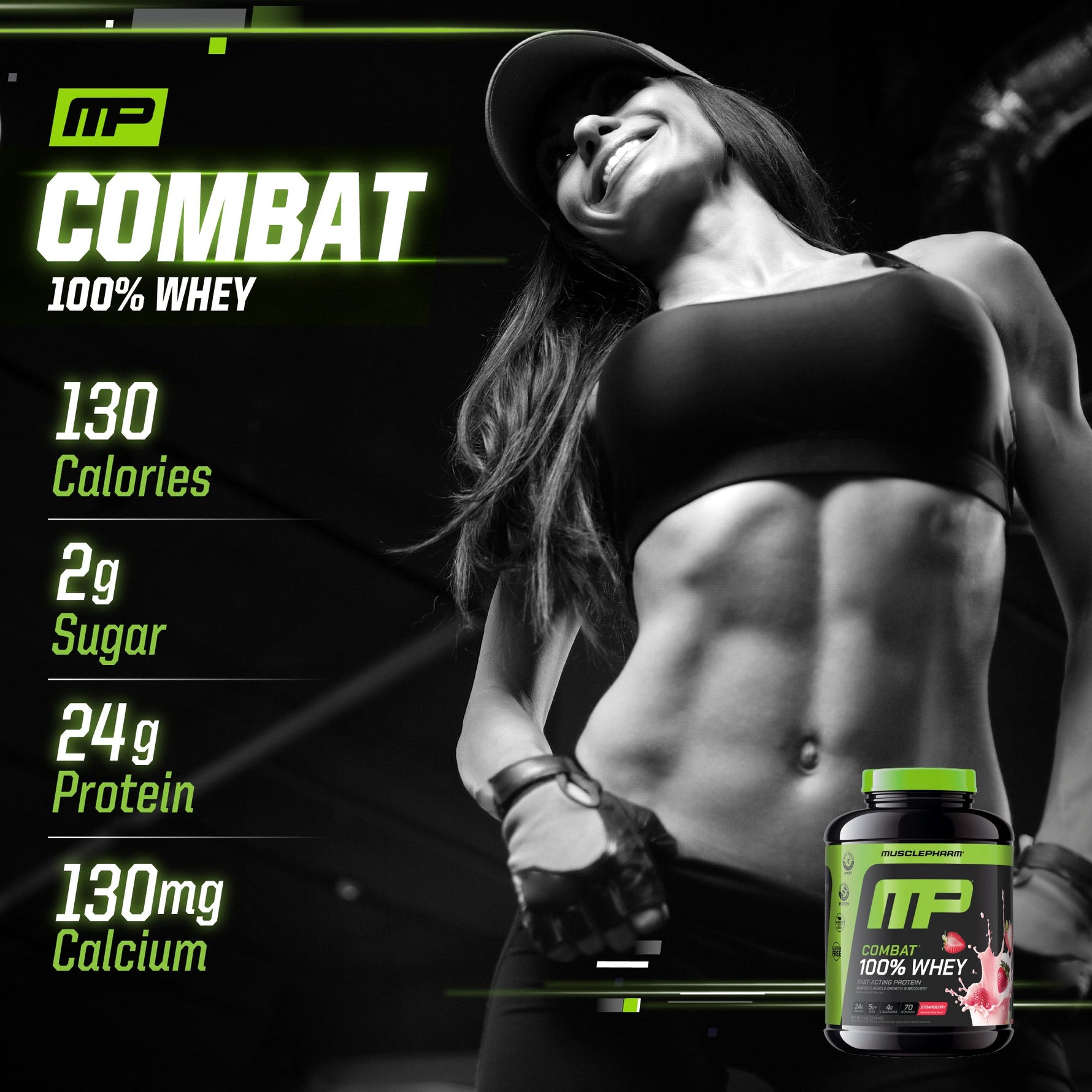 MusclePharm Combat 100% Whey, Strawberry